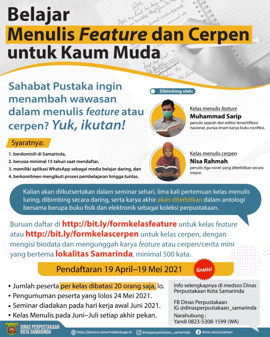 BELAJAR MENULIS CERPEN DAN FEATURE