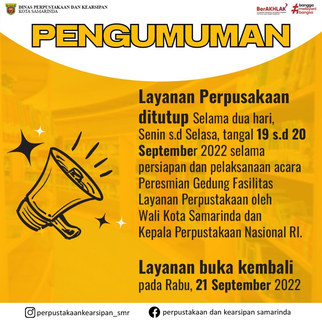 Layanan Perpustakaan Tutup Sementara