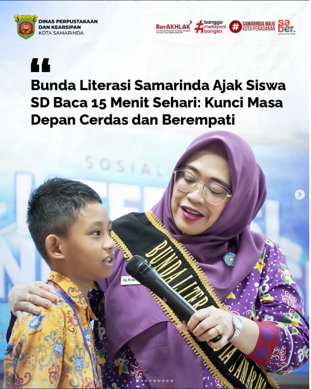 Bunda Literasi Samarinda Ajak Siswa SD Baca 15 Menit Sehari : Kunci Masa Depan Cerdas dan Berempati