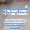 Pengumuman Layanan Perpustakaan - Tutup Lebih Awal